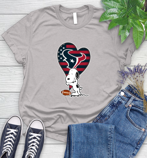 Houston Texans NFL Football The Peanuts Movie Adorable Snoopy Women's T-Shirt 10
