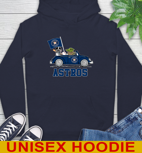 MLB Baseball Houston Astros Darth Vader Baby Yoda Driving Star Wars Shirt Hoodie 4