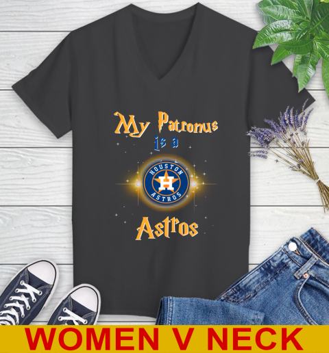 MLB Baseball Harry Potter My Patronus Is A Houston Astros Women's V-Neck T- Shirt