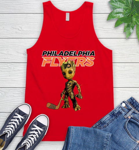 Philadelphia Flyers NHL Hockey Groot Marvel Guardians Of The Galaxy Tank Top 6