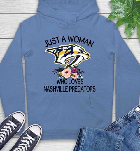 NHL Just A Woman Who Loves Nashville Predators Hockey Sports Hoodie 9