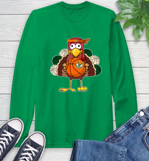 Milwaukee Bucks Turkey thanksgiving day Long Sleeve T-Shirt 7