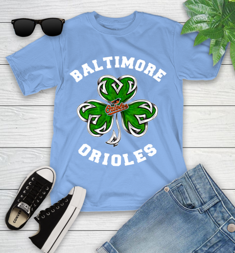 MLB Baltimore Orioles Three Leaf Clover St Patrick's Day Baseball Sports Youth T-Shirt 15