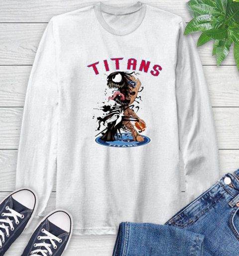 NFL Tennessee Titans Football Venom Groot Guardians Of The Galaxy Long Sleeve T-Shirt