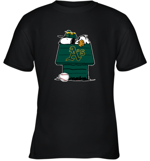 Oakland Athletics Snoopy And Woodstock Resting Together MLB Youth Sweatshirt  