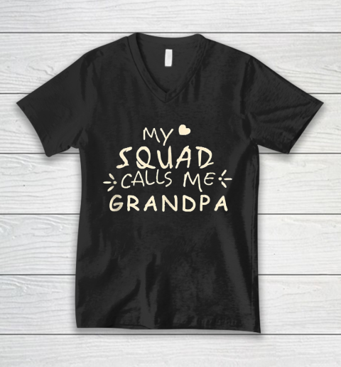 Grandpa Funny Gift Apparel  My Squad Calls Me Grandpa Gift Valentine V-Neck T-Shirt