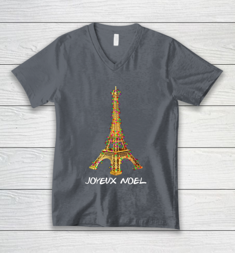 Joyeux Noel French Merry Christmas Eiffel Tower V-Neck T-Shirt 4
