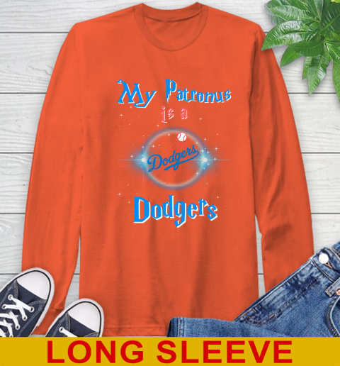 MLB Baseball Harry Potter My Patronus Is A Los Angeles Dodgers Long Sleeve T-Shirt 4
