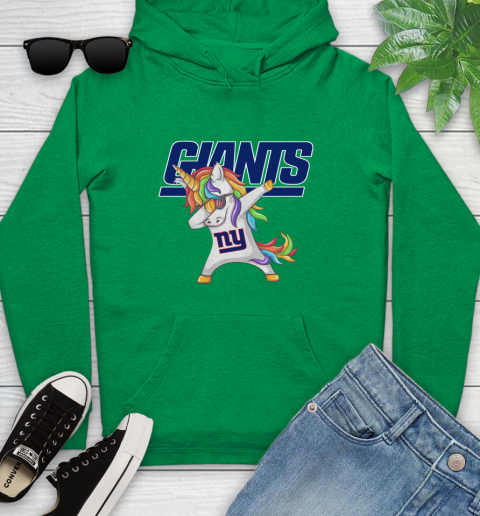 New York Giants NFL Football Funny Unicorn Dabbing Sports Youth Hoodie 7