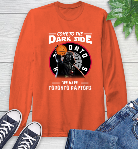 NBA Come To The Dark Side We Have Toronto Raptors Star Wars Darth Vader Basketball Long Sleeve T-Shirt 4