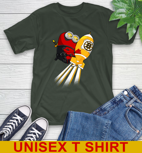 NHL Hockey Boston Bruins Deadpool Minion Marvel Shirt T-Shirt 6