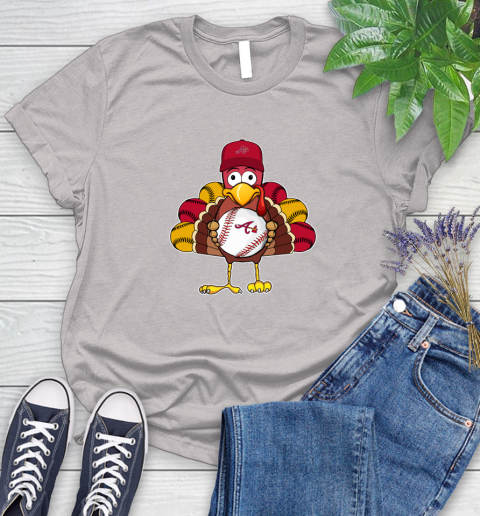 Atlanta Braves Turkey thanksgiving Women's T-Shirt 10
