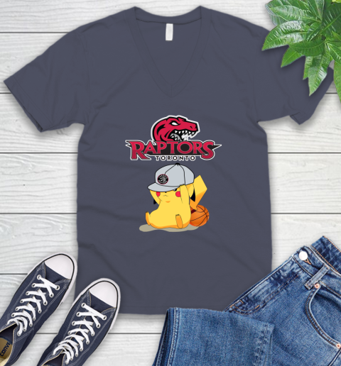 NBA Pikachu Basketball Sports Toronto Raptors V-Neck T-Shirt 8