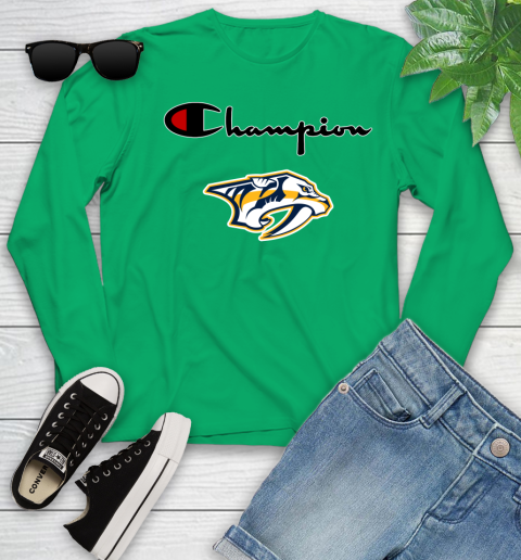 NHL Hockey Nashville Predators Champion Shirt Youth Long Sleeve 4
