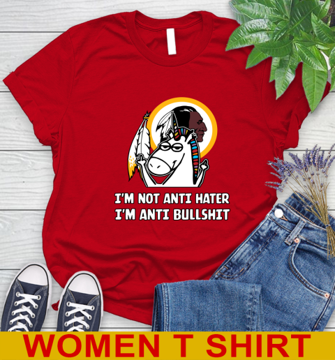 Washington Redskins NFL Football Unicorn I'm Not Anti Hater I'm Anti Bullshit Women's T-Shirt 10