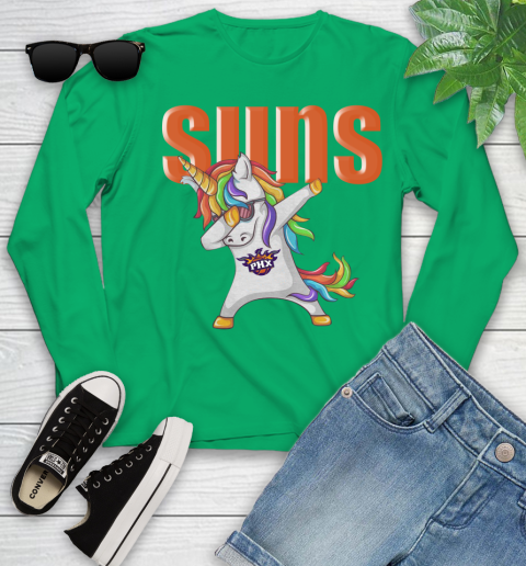 Phoenix Suns NBA Basketball Funny Unicorn Dabbing Sports Youth Long Sleeve 6
