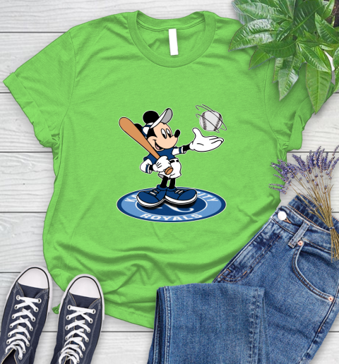 MLB Baseball Kansas City Royals Cheerful Mickey Disney Shirt Women's T-Shirt 10