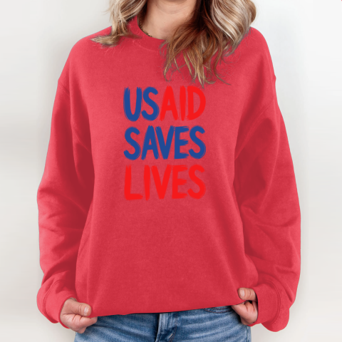 zrxm usaid saves lives sweatshirt 35 front red