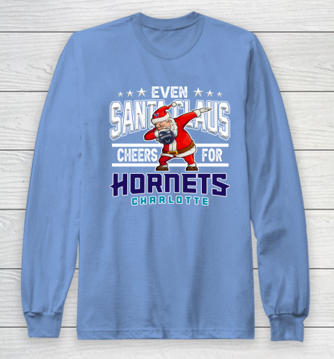 Charlotte Hornets Even Santa Claus Cheers For Christmas NBA Long Sleeve T-Shirt 8