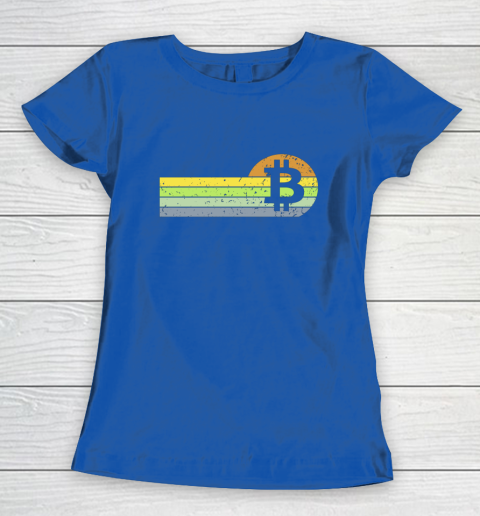 Bitcoin BTC Vintage Sunset Crypto Cryptocurrency Blockchain Women's T-Shirt 8