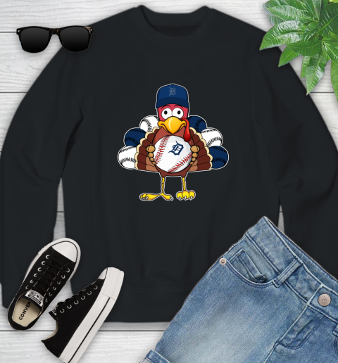 Detroit Tigers Turkey thanksgiving Youth Sweatshirt 2