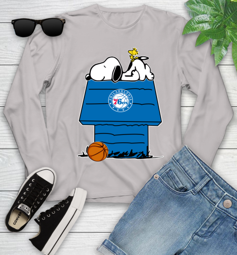 Philadelphia 76ers NBA Basketball Snoopy Woodstock The Peanuts Movie Youth Long Sleeve 12