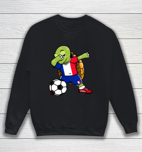 Dabbing Turtle France Soccer Fans Jersey French Football Sweatshirt