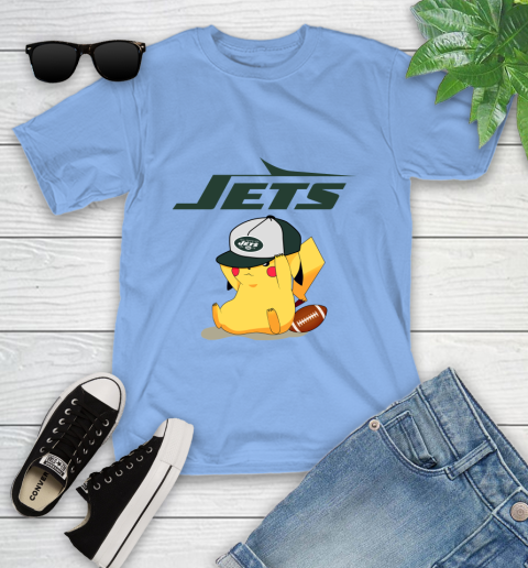 NFL Pikachu Football Sports New York Jets Youth T-Shirt 11