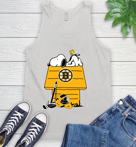 Boston Bruins NHL Hockey Snoopy Woodstock The Peanuts Movie Tank Top