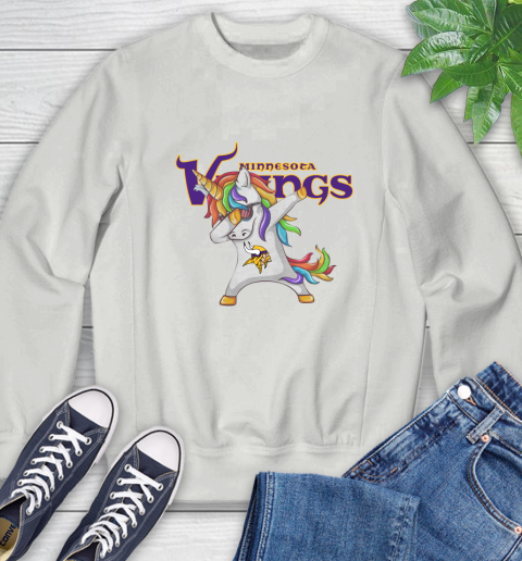 Minnesota Vikings NFL Football Funny Unicorn Dabbing Sports Sweatshirt 5