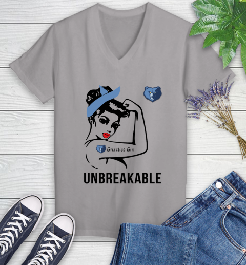 NBA Memphis Grizzlies Girl Unbreakable Basketball Sports Women's V-Neck T-Shirt 2