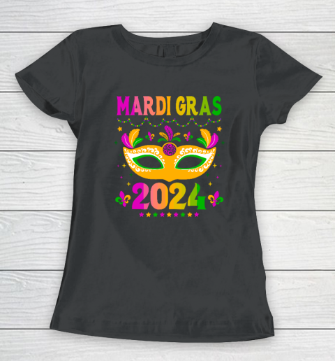 Mardi Gras 2024 Funny Mardi Gras Mask Costume Women's T-Shirt