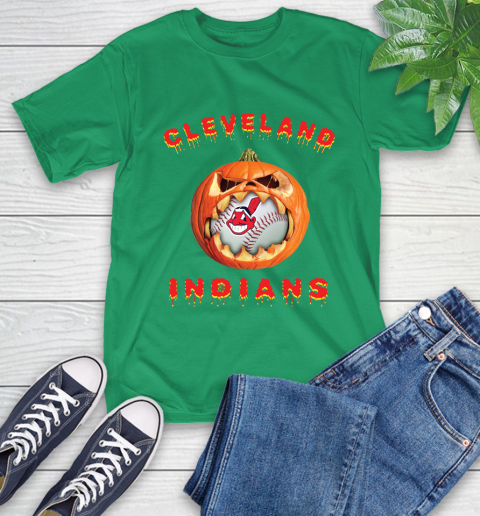 MLB Cleveland Indians Halloween Pumpkin Baseball Sports T-Shirt 7