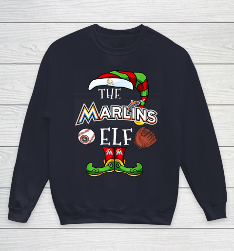 Miami Marlins Christmas ELF Funny MLB Youth Sweatshirt 2