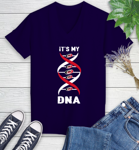 Carolina Hurricanes NHL Hockey It's My DNA Sports Women's V-Neck T-Shirt 3