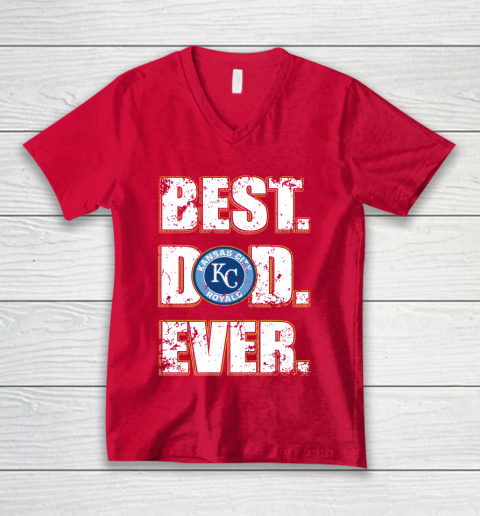 MLB Kansas City Royals Baseball Best Dad Ever Family Shirt V-Neck T-Shirt 6