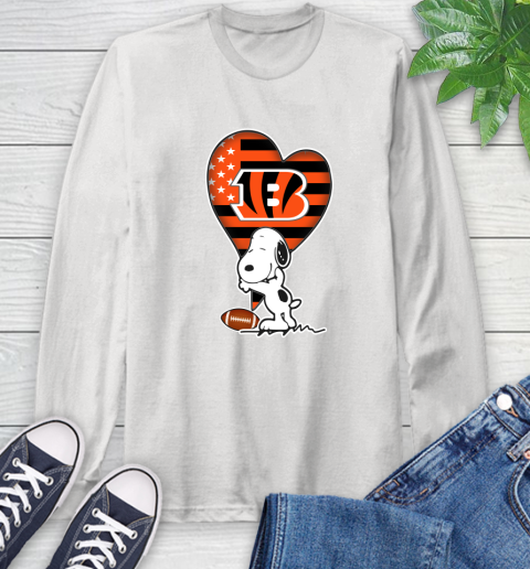 Cincinnati Bengals NFL Football The Peanuts Movie Adorable Snoopy Long Sleeve T-Shirt