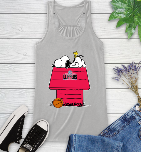 LA Clippers NBA Basketball Snoopy Woodstock The Peanuts Movie Racerback Tank