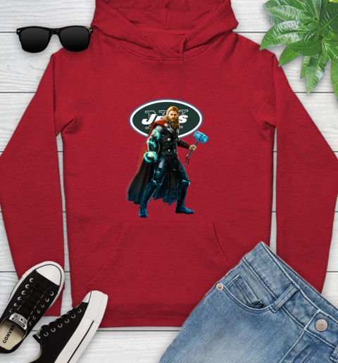 NFL Thor Avengers Endgame Football New York Jets Youth Hoodie 12 NFL Thor Avengers Endgame Football New York Jets Youth Hoodie - Image 12