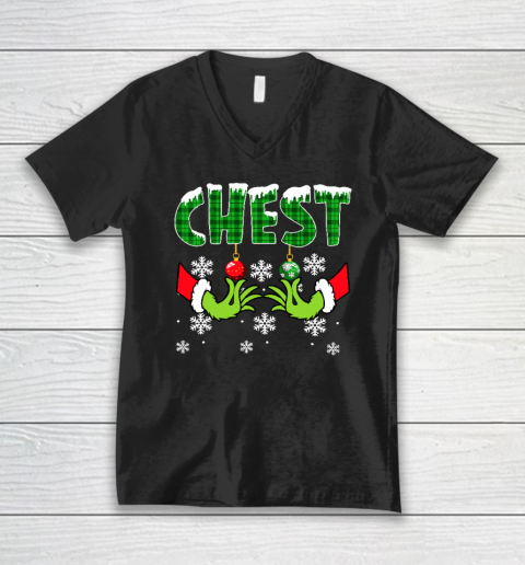 Chest Nuts Christmas Shirt Funny Matching Couple Chestnuts V-Neck T-Shirt