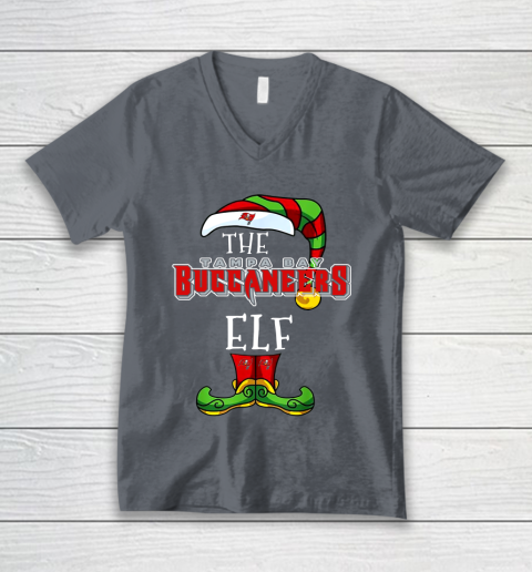 Tampa Bay Buccaneers Christmas ELF Funny NFL V-Neck T-Shirt 4