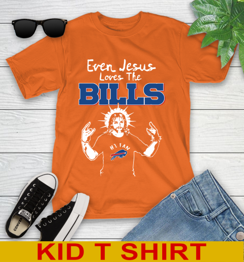 Buffalo Bills NFL Football Even Jesus Loves The Bills Shirt Youth T-Shirt 8