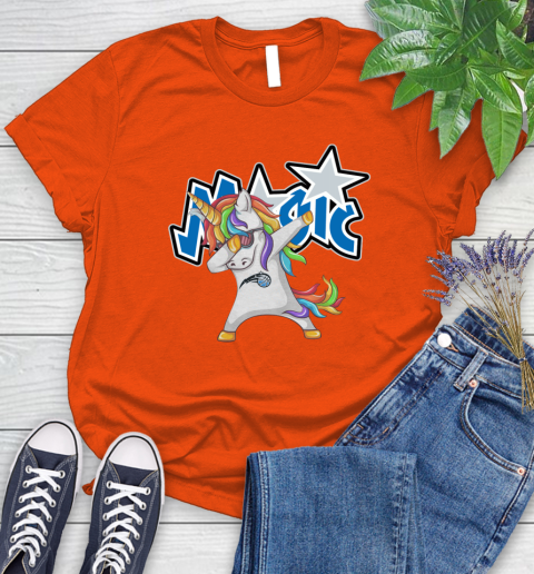 Orlando Magic NBA Basketball Funny Unicorn Dabbing Sports Women's T-Shirt 4