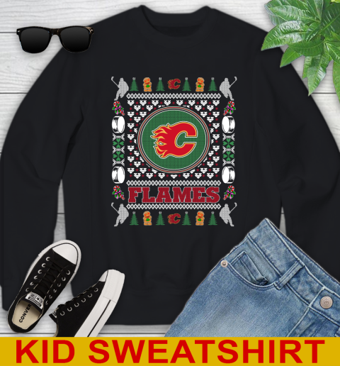 Calgary Flames Merry Christmas NHL Hockey Loyal Fan Youth Sweatshirt