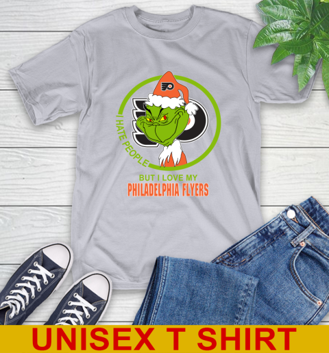 Philadelphia Flyers NHL Christmas Grinch I Hate People But I Love My Favorite Hockey Team T-Shirt 6