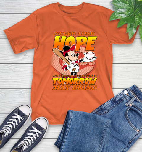 Cincinnati Reds MLB Baseball Mickey Disney Never Lose Hope T-Shirt 4