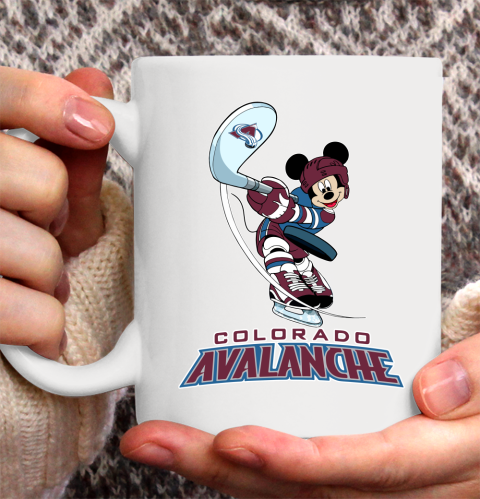 NHL Hockey Colorado Avalanche Cheerful Mickey Mouse Shirt Ceramic Mug 11oz 2