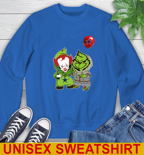 Dallas Cowboys Baby Pennywise Grinch Christmas NFL Football Sweatshirt 9
