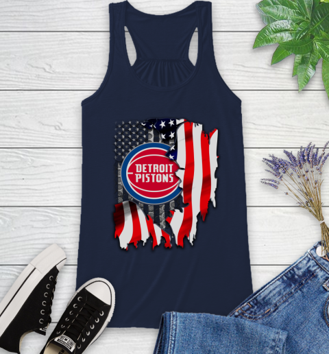 Detroit Pistons NBA Basketball American Flag Racerback Tank - Image 11