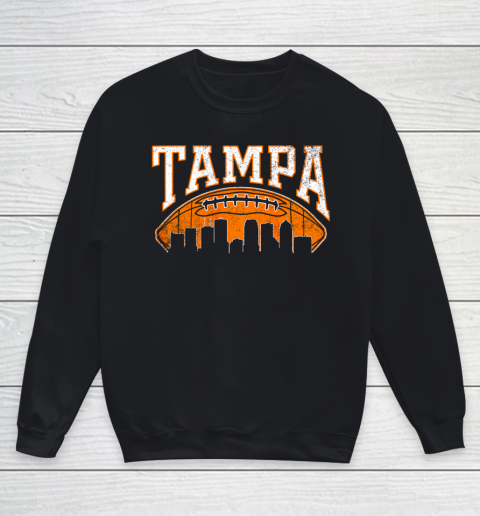 Vintage Tampa Bay Football Skyline Youth Sweatshirt